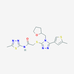 N-(5-methyl-1,3,4-thiadiazol-2-yl)-2-{[5-(5-methylthiophen-3-yl)-4-(tetrahydrofuran-2-ylmethyl)-4H-1,2,4-triazol-3-yl]sulfanyl}acetamide