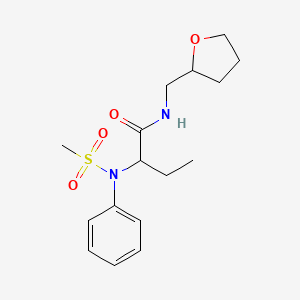 2-[(methylsulfonyl)(phenyl)amino]-N-(tetrahydro-2-furanylmethyl)butanamide