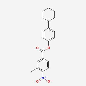 molecular formula C20H21NO4 B4810290 4-cyclohexylphenyl 3-methyl-4-nitrobenzoate 