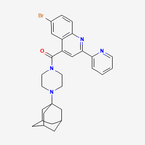 molecular formula C29H31BrN4O B4810299 4-{[4-(1-adamantyl)-1-piperazinyl]carbonyl}-6-bromo-2-(2-pyridinyl)quinoline 