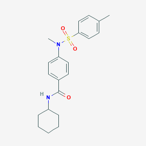 molecular formula C21H26N2O3S B481030 N-cyclohexyl-4-{methyl[(4-methylphenyl)sulfonyl]amino}benzamide CAS No. 667874-64-8