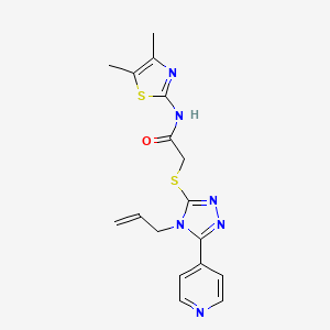 molecular formula C17H18N6OS2 B4810304 N-(4,5-dimethyl-1,3-thiazol-2-yl)-2-{[4-(prop-2-en-1-yl)-5-(pyridin-4-yl)-4H-1,2,4-triazol-3-yl]sulfanyl}acetamide 