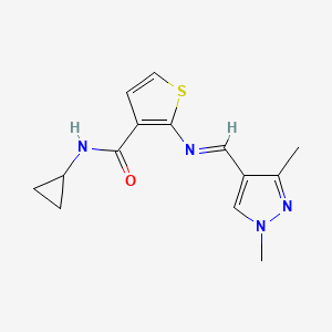 N-cyclopropyl-2-{[(1,3-dimethyl-1H-pyrazol-4-yl)methylene]amino}-3-thiophenecarboxamide