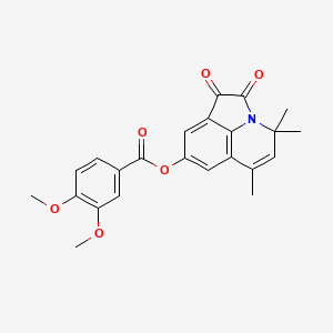 molecular formula C23H21NO6 B4810343 4,4,6-trimethyl-1,2-dioxo-1,2-dihydro-4H-pyrrolo[3,2,1-ij]quinolin-8-yl 3,4-dimethoxybenzoate 