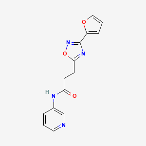 molecular formula C14H12N4O3 B4810371 3-[3-(furan-2-yl)-1,2,4-oxadiazol-5-yl]-N-(pyridin-3-yl)propanamide 