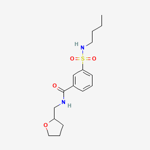 molecular formula C16H24N2O4S B4810423 3-[(butylamino)sulfonyl]-N-(tetrahydro-2-furanylmethyl)benzamide 