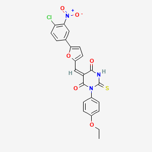 molecular formula C23H16ClN3O6S B4810435 5-{[5-(4-chloro-3-nitrophenyl)-2-furyl]methylene}-1-(4-ethoxyphenyl)-2-thioxodihydro-4,6(1H,5H)-pyrimidinedione 