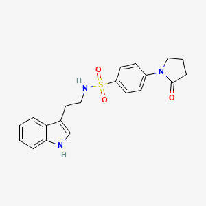 molecular formula C20H21N3O3S B4810445 N~1~-[2-(1H-INDOL-3-YL)ETHYL]-4-(2-OXO-1-PYRROLIDINYL)-1-BENZENESULFONAMIDE 