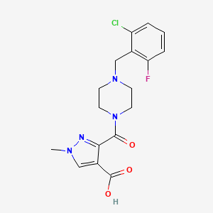 molecular formula C17H18ClFN4O3 B4810451 3-{[4-(2-chloro-6-fluorobenzyl)-1-piperazinyl]carbonyl}-1-methyl-1H-pyrazole-4-carboxylic acid 