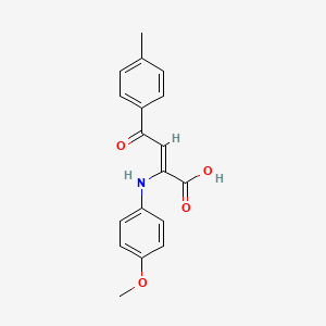 molecular formula C18H17NO4 B4810458 2-[(4-methoxyphenyl)amino]-4-(4-methylphenyl)-4-oxo-2-butenoic acid 