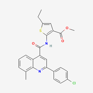 methyl 2-({[2-(4-chlorophenyl)-8-methyl-4-quinolinyl]carbonyl}amino)-5-ethyl-3-thiophenecarboxylate