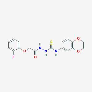 N-(2,3-dihydro-1,4-benzodioxin-6-yl)-2-[(2-fluorophenoxy)acetyl]hydrazinecarbothioamide