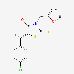 molecular formula C15H10ClNO2S2 B4810499 5-(4-chlorobenzylidene)-3-(2-furylmethyl)-2-thioxo-1,3-thiazolidin-4-one 