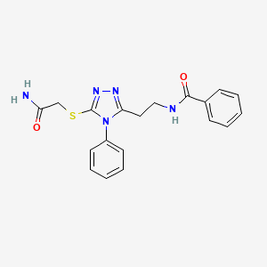 N-(2-{5-[(2-amino-2-oxoethyl)sulfanyl]-4-phenyl-4H-1,2,4-triazol-3-yl}ethyl)benzamide