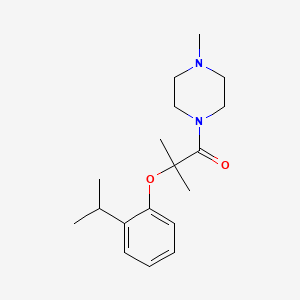 molecular formula C18H28N2O2 B4810529 2-(2-ISOPROPYLPHENOXY)-2-METHYL-1-(4-METHYLPIPERAZINO)-1-PROPANONE 