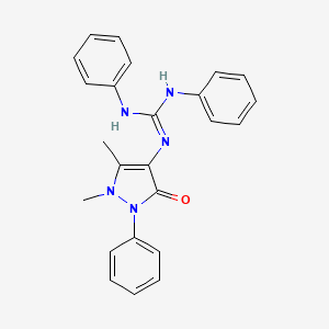 molecular formula C24H23N5O B4810552 2-(1,5-Dimethyl-3-oxo-2-phenylpyrazol-4-yl)-1,3-diphenylguanidine 