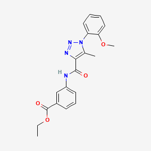 molecular formula C20H20N4O4 B4810574 ethyl 3-({[1-(2-methoxyphenyl)-5-methyl-1H-1,2,3-triazol-4-yl]carbonyl}amino)benzoate 