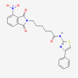 molecular formula C23H20N4O5S B4810580 6-(4-nitro-1,3-dioxo-1,3-dihydro-2H-isoindol-2-yl)-N-(4-phenyl-1,3-thiazol-2-yl)hexanamide 