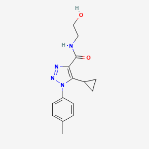 molecular formula C15H18N4O2 B4810617 5-环丙基-N-(2-羟乙基)-1-(4-甲苯基)-1H-1,2,3-三唑-4-甲酰胺 