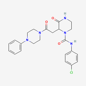 N-(4-chlorophenyl)-3-oxo-2-[2-oxo-2-(4-phenylpiperazin-1-yl)ethyl]piperazine-1-carboxamide