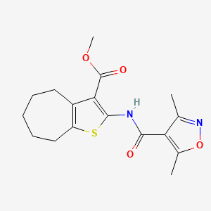 molecular formula C17H20N2O4S B4810654 methyl 2-{[(3,5-dimethyl-4-isoxazolyl)carbonyl]amino}-5,6,7,8-tetrahydro-4H-cyclohepta[b]thiophene-3-carboxylate 