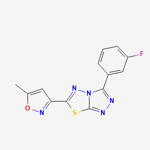 molecular formula C13H8FN5OS B4810658 3-(3-fluorophenyl)-6-(5-methyl-3-isoxazolyl)[1,2,4]triazolo[3,4-b][1,3,4]thiadiazole 