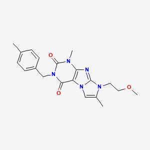 molecular formula C20H23N5O3 B4810661 8-(2-methoxyethyl)-1,7-dimethyl-3-(4-methylbenzyl)-1H-imidazo[2,1-f]purine-2,4(3H,8H)-dione 