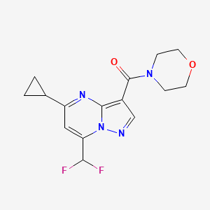 molecular formula C15H16F2N4O2 B4810675 [5-CYCLOPROPYL-7-(DIFLUOROMETHYL)PYRAZOLO[1,5-A]PYRIMIDIN-3-YL](MORPHOLINO)METHANONE 