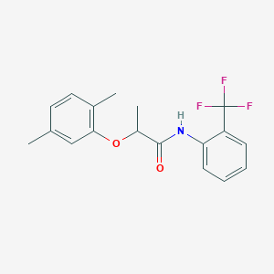 molecular formula C18H18F3NO2 B4810691 2-(2,5-dimethylphenoxy)-N-[2-(trifluoromethyl)phenyl]propanamide 