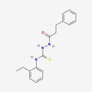 N-(2-ethylphenyl)-2-(3-phenylpropanoyl)hydrazinecarbothioamide