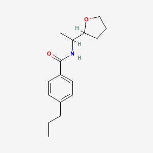 molecular formula C16H23NO2 B4810710 4-propyl-N-[1-(tetrahydrofuran-2-yl)ethyl]benzamide 