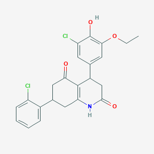 4-(3-chloro-5-ethoxy-4-hydroxyphenyl)-7-(2-chlorophenyl)-4,6,7,8-tetrahydroquinoline-2,5(1H,3H)-dione