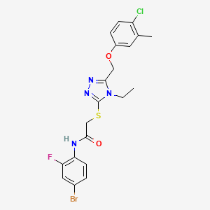 N-(4-bromo-2-fluorophenyl)-2-({5-[(4-chloro-3-methylphenoxy)methyl]-4-ethyl-4H-1,2,4-triazol-3-yl}thio)acetamide