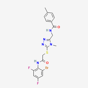 molecular formula C20H18BrF2N5O2S B4810814 N-{[5-({2-[(2-bromo-4,6-difluorophenyl)amino]-2-oxoethyl}thio)-4-methyl-4H-1,2,4-triazol-3-yl]methyl}-4-methylbenzamide 