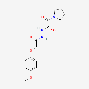 N'-[(4-methoxyphenoxy)acetyl]-2-oxo-2-(pyrrolidin-1-yl)acetohydrazide