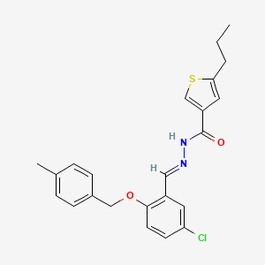 molecular formula C23H23ClN2O2S B4810897 N'-{5-chloro-2-[(4-methylbenzyl)oxy]benzylidene}-5-propyl-3-thiophenecarbohydrazide 