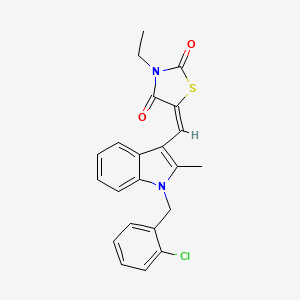 (5E)-5-[[1-[(2-chlorophenyl)methyl]-2-methylindol-3-yl]methylidene]-3-ethyl-1,3-thiazolidine-2,4-dione