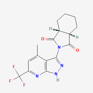 molecular formula C16H15F3N4O2 B4810976 (3aR,7aS)-2-[4-methyl-6-(trifluoromethyl)-1H-pyrazolo[3,4-b]pyridin-3-yl]hexahydro-1H-isoindole-1,3(2H)-dione 