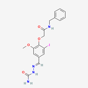 molecular formula C18H19IN4O4 B4810982 2-{4-[2-(aminocarbonyl)carbonohydrazonoyl]-2-iodo-6-methoxyphenoxy}-N-benzylacetamide 