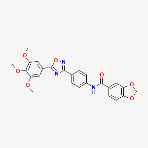 N-{4-[5-(3,4,5-trimethoxyphenyl)-1,2,4-oxadiazol-3-yl]phenyl}-1,3-benzodioxole-5-carboxamide