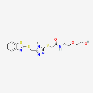 2-[5-(benzothiazol-2-ylthiomethyl)-4-methyl(1,2,4-triazol-3-ylthio)]-N-[2-(2-h ydroxyethoxy)ethyl]acetamide