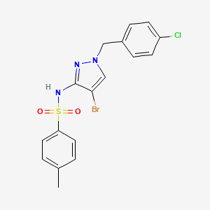 N-{4-BROMO-1-[(4-CHLOROPHENYL)METHYL]-1H-PYRAZOL-3-YL}-4-METHYLBENZENE-1-SULFONAMIDE