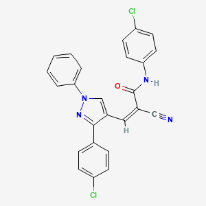 N-(4-chlorophenyl)-3-[3-(4-chlorophenyl)-1-phenyl-1H-pyrazol-4-yl]-2-cyanoacrylamide