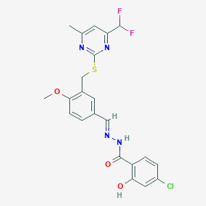 4-chloro-N'-[3-({[4-(difluoromethyl)-6-methyl-2-pyrimidinyl]thio}methyl)-4-methoxybenzylidene]-2-hydroxybenzohydrazide