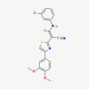 molecular formula C20H16BrN3O2S B4811055 3-[(3-bromophenyl)amino]-2-[4-(3,4-dimethoxyphenyl)-1,3-thiazol-2-yl]acrylonitrile 