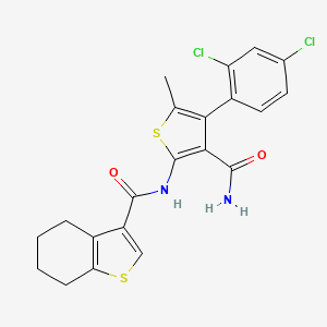 N-[3-(aminocarbonyl)-4-(2,4-dichlorophenyl)-5-methyl-2-thienyl]-4,5,6,7-tetrahydro-1-benzothiophene-3-carboxamide