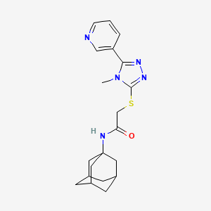 molecular formula C20H25N5OS B4811075 2-{[4-methyl-5-(pyridin-3-yl)-4H-1,2,4-triazol-3-yl]sulfanyl}-N-(tricyclo[3.3.1.1~3,7~]dec-1-yl)acetamide 