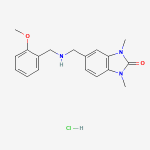 molecular formula C18H22ClN3O2 B4811076 5-{[(2-methoxybenzyl)amino]methyl}-1,3-dimethyl-1,3-dihydro-2H-benzimidazol-2-one hydrochloride 