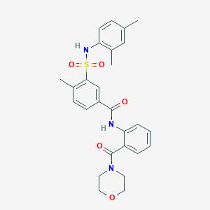 molecular formula C27H29N3O5S B4811104 3-[(2,4-dimethylphenyl)sulfamoyl]-4-methyl-N-[2-(morpholine-4-carbonyl)phenyl]benzamide 