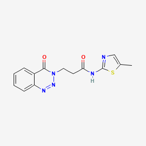 molecular formula C14H13N5O2S B4811112 N-(5-methyl-1,3-thiazol-2-yl)-3-(4-oxo-1,2,3-benzotriazin-3(4H)-yl)propanamide 